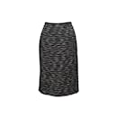 Navy & White Chanel Creations Striped Wool Skirt Size US 6 - Autre Marque