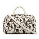 Sac polochon Bottega Veneta blanc Intrecciato en velours floqué Bouquet