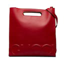Rote mittelgroße Gucci-Tragetasche im XL-Format mit Logo-Prägung