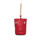 Red Hermes Clemence Mangeoire Bucket PM - Hermès