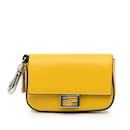 Yellow Fendi Nano Baguette Charm Coin Pouch