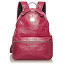 Pink MCM Stark Embossed Leather Backpack