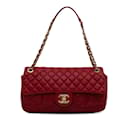 Red Chanel Coco Pleats Flap Bag