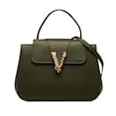 Bolso satchel verde Versace Virtus con asa superior