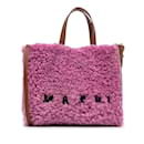 Bolso satchel Museo Marni de piel de oveja rosa