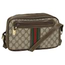 GUCCI GG Supreme Web Sherry Line Shoulder Bag Red Beige Green Auth ep2271 - Gucci