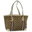 GUCCI GG Canvas Sherry Line Bamboo Tote Bag Canvas Beige 137396 Auth th4311 - Gucci