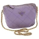 PRADA Chain Shoulder Bag Nylon Purple Auth bs9970 - Prada