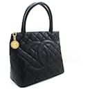 CHANEL Gold Medallion Caviar Shoulder Bag Grand Shopping Tote - Chanel