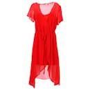Tommy Hilfiger Damen-Chiffon-Wickelkleid aus rotem Polyester