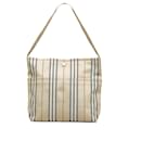 Burberry Brown Canvas House Stripe  Shoulder Bag