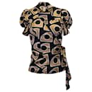Blusa envolvente estampada Diane Von Furstenberg Irlan em seda multicolorida