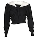 Alexander Wang Cropped Off The Shoulder Sweater in Black Wool