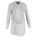 Burberry Ruffled Striped Shirt in White Cotton