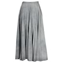 Dior Pleated Midi Length Skirt in Light Blue Denim