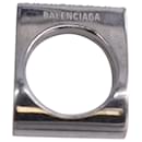 Balenciaga Blaze Crystal-Embellished Row Ring in Silver Brass Metal