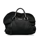 Prada Tessuto Ruffle Handbag Canvas Handbag BL0546 em boa condição