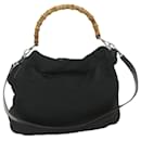 GUCCI Bamboo Shoulder Bag Nylon 2Way Black Auth ac2467 - Gucci