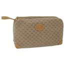 GUCCI Micro GG Canvas Clutch Bag PVC Leather Beige Auth bs9979 - Gucci