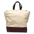 Bottega Venta Cream / Brown Colorblock Leather Handbag - Autre Marque