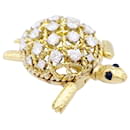 Broche Cartier vintage, "Tortuga", Oro amarillo y diamantes..