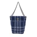 Blue Denim Quilted Small Lola Bucket Shoulder Bag Tote - Burberry