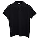 Saint Laurent Monogram Poloshirt aus schwarzer Baumwolle