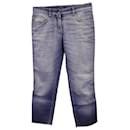 Dolce & Gabbana Distressed Raw-Edge Cropped Jeans in Blue Cotton Denim