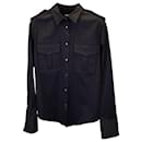 Camisa Tom Ford com botões de cetim em algodão preto