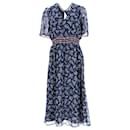 Tommy Hilfiger Womens Short Sleeve Open Back Dress in Blue Polyester