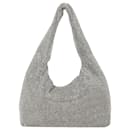 Mini-Hobo-Tasche mit Kristallnetz – Kara – Weiß – Messing - Donna Karan