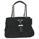 PRADA Chain Shoulder Bag Nylon Black Auth ep2330 - Prada