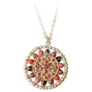 CC Gripoix 07P GHW Pendant Crystal Necklace Rue Cambon box - Chanel