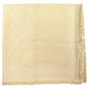 Louis Vuitton Monogram shawl 140CM IN SILK WOOL BEIGE WOOL SILK SHAWL