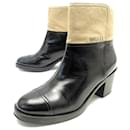 CHANEL ANKLE BOOTS G31649 39.5 FOAL LEATHER + BOOTS BOX - Chanel