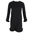 Ganni Ruffled Hem Dress in Black Polyester