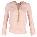 Michael Michael Kors Chain-Linked Blouse in Pink Silk