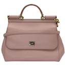 Dolce & Gabbana Medium Sicily Bag in Pink calf leather Leather