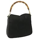 GUCCI Bamboo Shoulder Bag Suede Black Auth ac2471 - Gucci