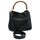 GUCCI Bambus Schultertasche Leder 2Weise Schwarz 001 2123 1633 Auth bs9068 - Gucci