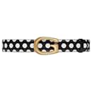 Gucci G-buckle thin leather belt memorable buckle
