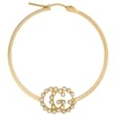 GUCCI GG RUNNING GOLD CIRCLE EARRINGS WITH DIAMONDS - Gucci