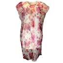 Dries van Noten Ivory / Pink Multi Darlasi Floral Printed Silk Dress - Autre Marque