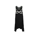 Vintage schwarz & mehrfarbig Karl Lagerfeld verziertes Kleid Größe FR 40
