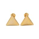 Boucles d'oreilles clip-on triangulaires vintage dorées Yves Saint Laurent