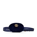 Sac ceinture bleu Gucci Velvet GG Marmont Matelasse