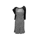 Schwarz-weißes Giorgio Armani-Kleid mit Paillettenschleife, Größe IT 42