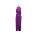 Robe violette Oscar de la Renta Bow Halter Taille US S