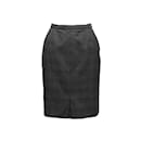 Vintage Grey Chanel 1970s Wool Pencil Skirt Size US XS