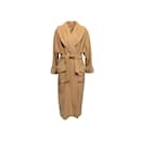 Vintage Tan Perry Ellis Long Wool Coat Size US 8 - Autre Marque